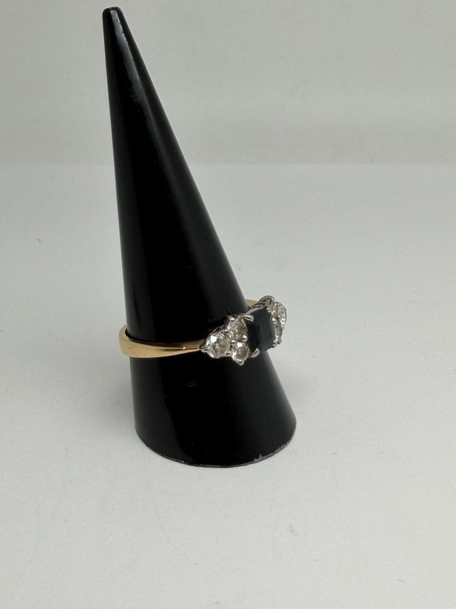 Anillo Oro 18k T:20 Negro y Diamantes P:4,22