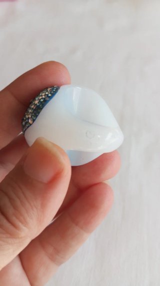 Impactante anillo Swarovski Ying-Yang Talla 56