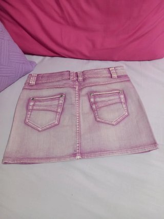 Minigonna jeans rosa taglia 42