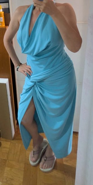 Falda Zara Talla L Azul Turquesa