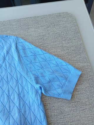 Chaqueta calada manga corta