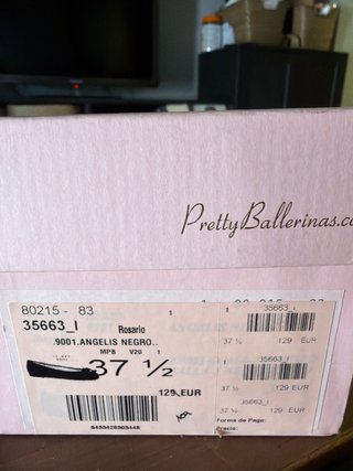 Pretty Ballerinas Negras de ante. Nuevas caja