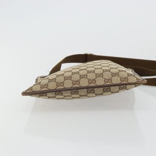 GUCCI GG Canvas Shoulder Bag Beige Silver 27639