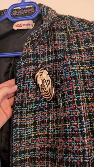 Chaqueta americana tweed multicolor