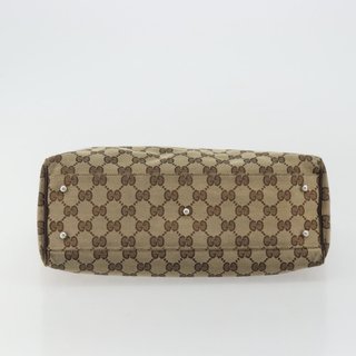 GUCCI GG Canvas Web Sherry Line Hand Bag Beige