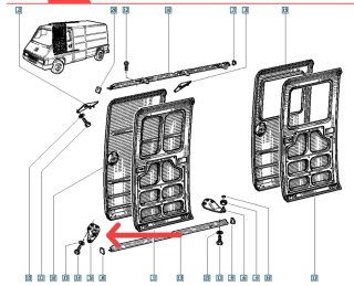 Soporte rodillo puerta Renault Master I
