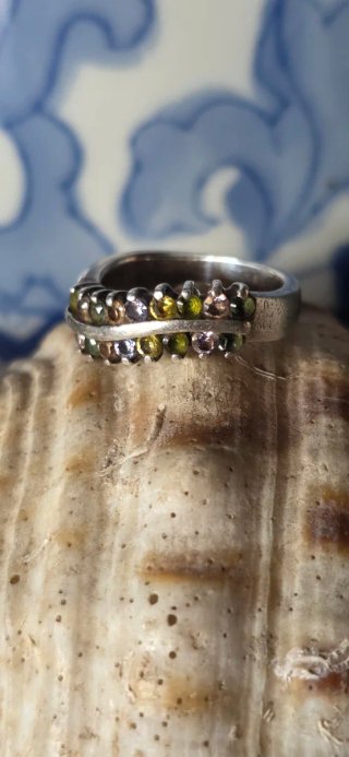 Anillo plata y piedras semipreciosas