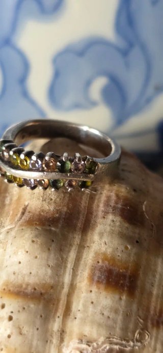 Anillo plata y piedras semipreciosas