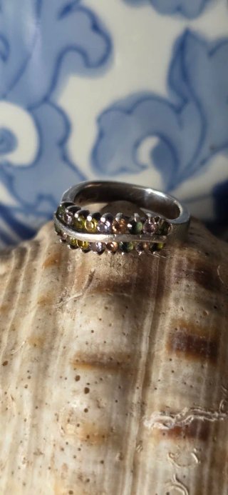 Anillo plata y piedras semipreciosas