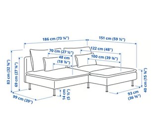 Sofá SÖDERHAMN 2/3 plazas chaiselongue