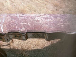 Mesa recibidor vintage mármol y madera
