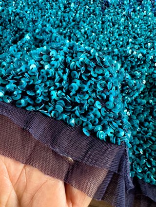Twinset Mini abito/top paillettes blu L