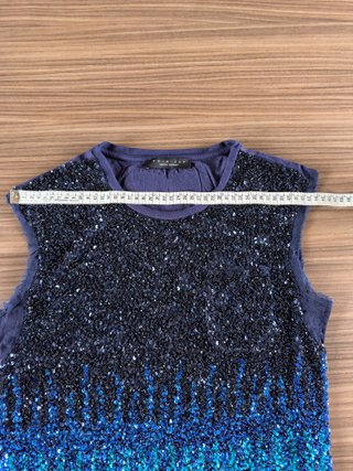 Twinset Mini abito/top paillettes blu L