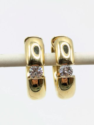 Pendientes Aro Oro 18k con Diamantes