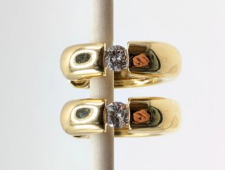 Pendientes Aro Oro 18k con Diamantes