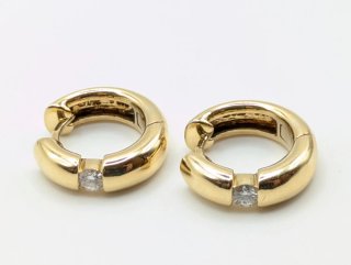 Pendientes Aro Oro 18k con Diamantes