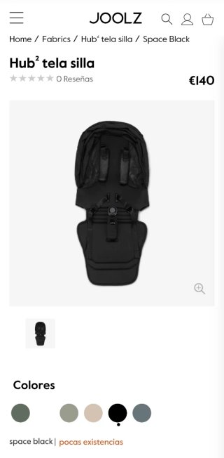 Funda Silla Joolz Hub2 Negra