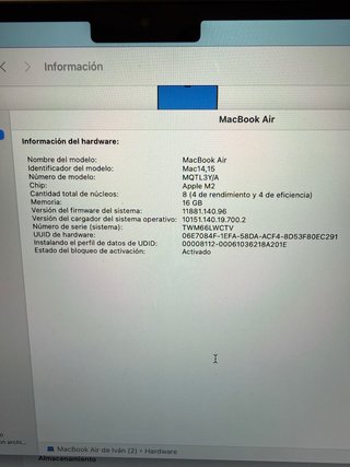 MacBook Air M2 16GB 1TB Plata