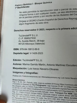 Física y Química I, 1o Bachillerato