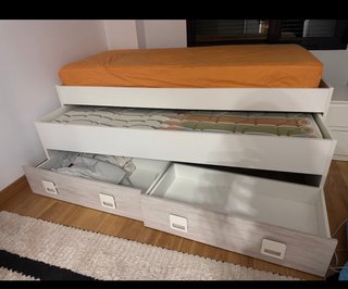 Cama Nido Infantil con Armario y Estantería