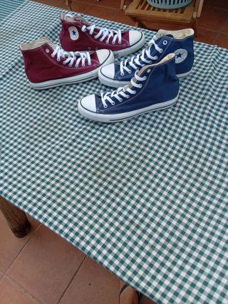 Zapatillas Converse Altas Azul y Rojo