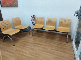 2 Bancadas Asientos Recepción Madera Metal