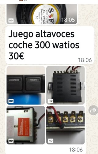 Juego altavoces coche 25W. 300W y 40W