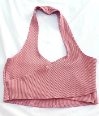 Top rosa halter talla S
