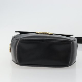 CELINE Circle Shoulder Bag Leather Black Gold