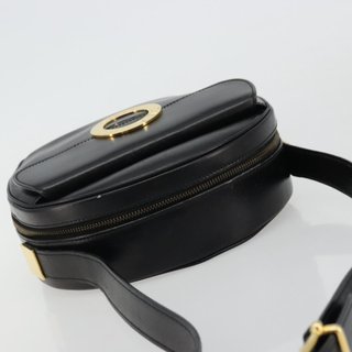 CELINE Circle Shoulder Bag Leather Black Gold