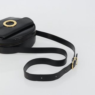 CELINE Circle Shoulder Bag Leather Black Gold