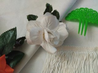 Adorno Flamenca Naranja y Blanco