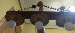 Conjunto lámparas una con 3 bombillas y otra dos