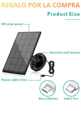 Cámara Seguridad Exterior Solar ANRAN - WiFi S02