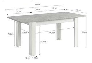 Mesa de comedor extensible de 6 comensales a 8