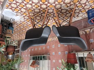 Sillas Eames Negras Plástico y Madera