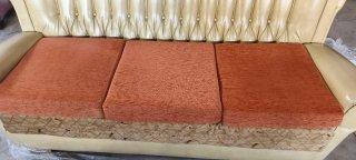 Sofá vintage piel beige