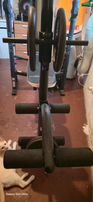 Banco de gimnasio con pesas