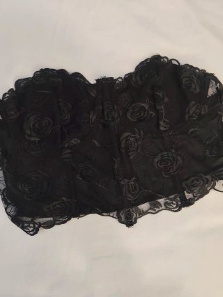 Corsé negro transparente con varillas BOLSA1