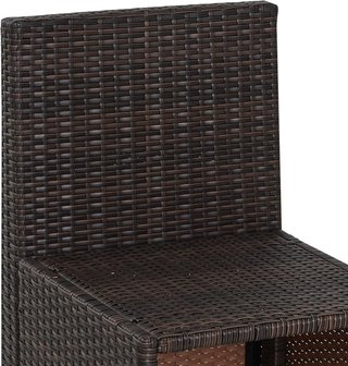 Set di mobili da giardino in rattan 5 pezzi con tavolo da pranzo e 4 sedie con cuscini