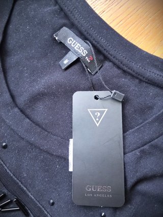 Camiseta Guess M Negra con Pedrería