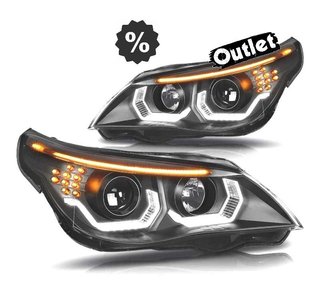 ZA FAROS BMW E60 E61 03-07 ANGEL EYES LED U HALO FONDO NEGRO