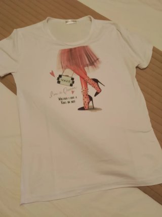 Camiseta Algodón Estampada Mujer Talla M