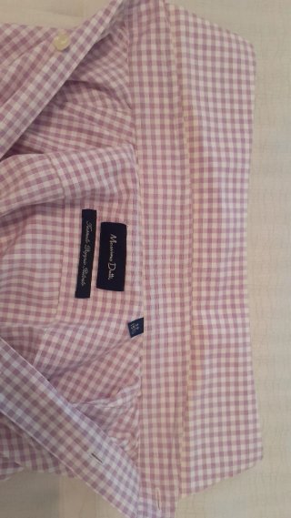 Camisa de vestir caballero a cuadros blancos lilas