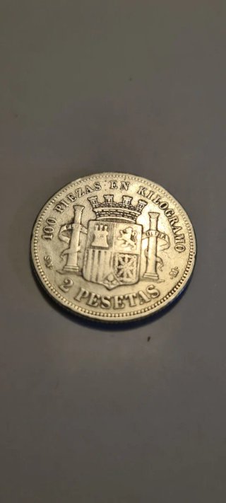 Moneda 2 Pesetas Plata 1869