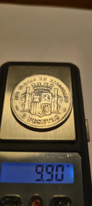 Moneda 2 Pesetas Plata 1869