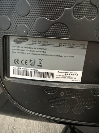 Samsung SyncMaster 2033HD Monitor HDTV