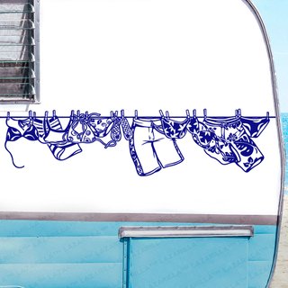 Vinilo Ropa Tendida par Camper Carava Autocaravana