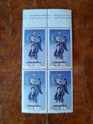 Bloque 4 Sellos Italia. Año Santo 1975