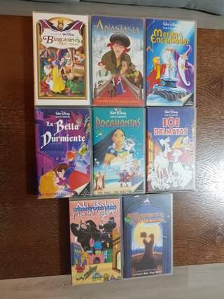 Lote 7 Películas VHS Disney Clásicos Español